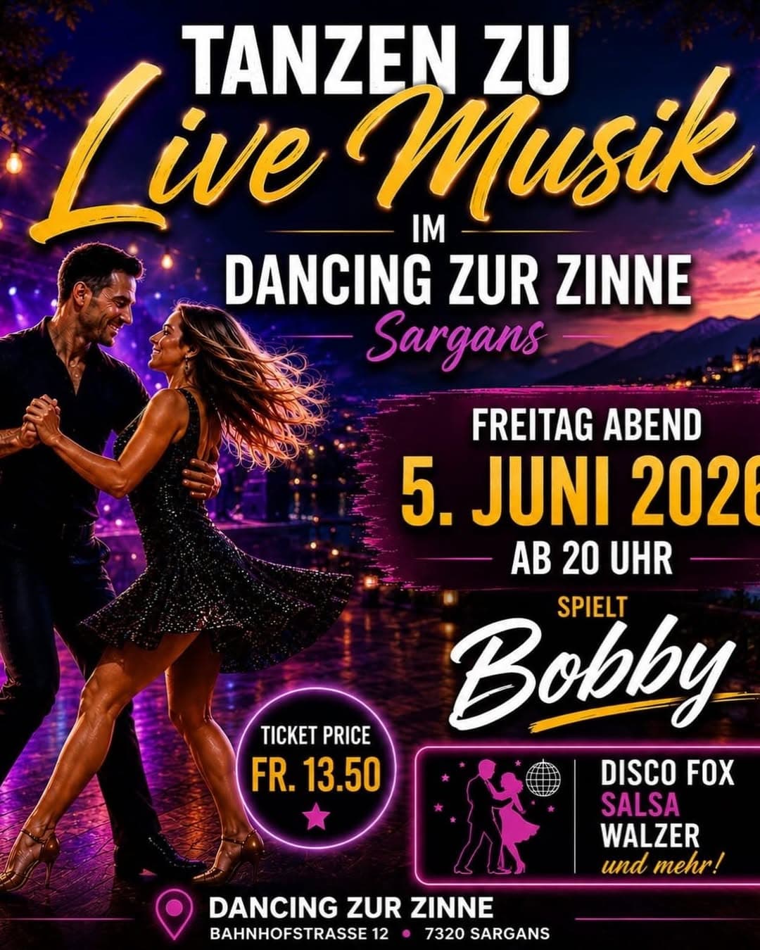 Live-Musik mit Bobby – Disco Fox · Salsa · Walzer