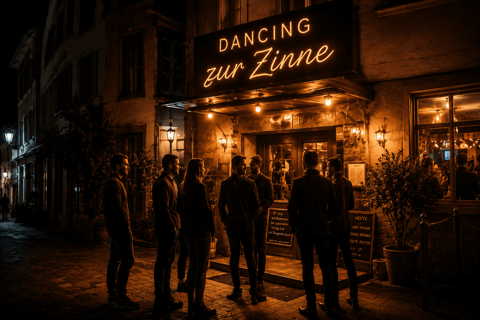 Dancing zur Zinne bei Nacht